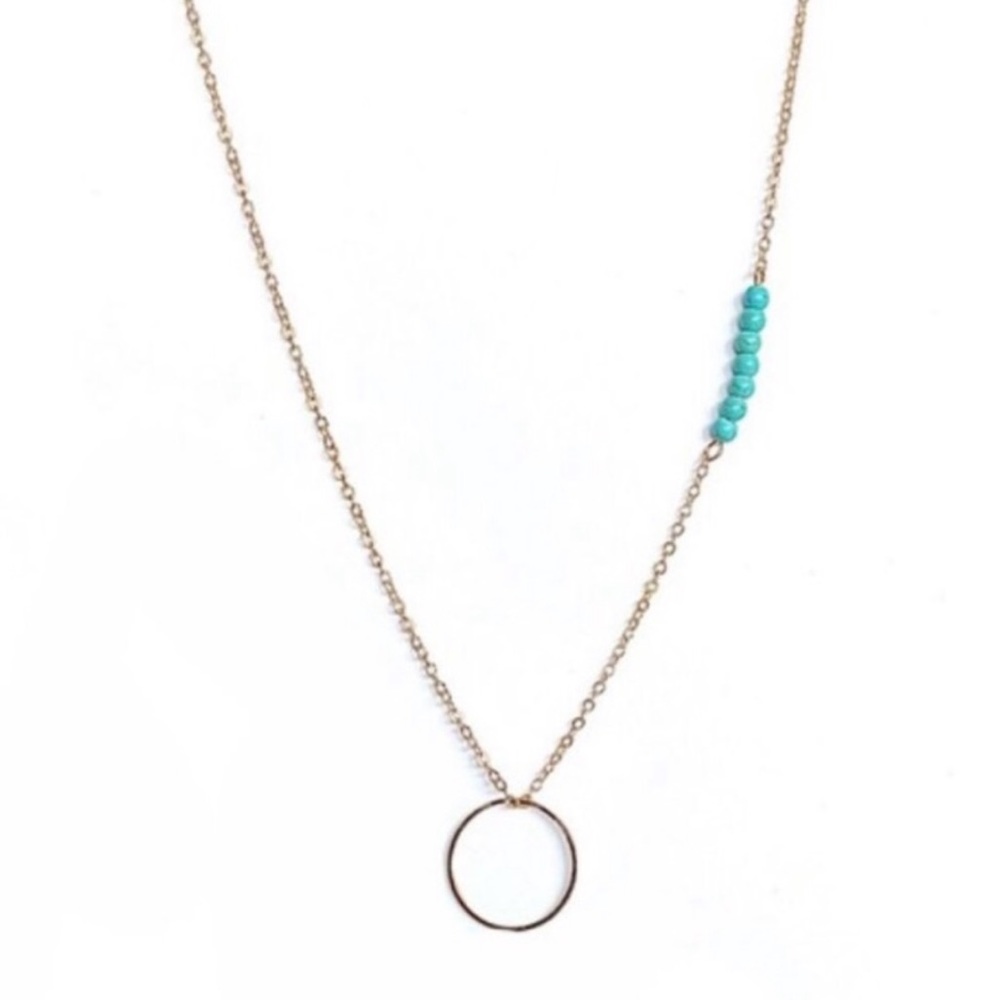 🔹New🔹Turquoise Beaded Circle Boho Necklace
